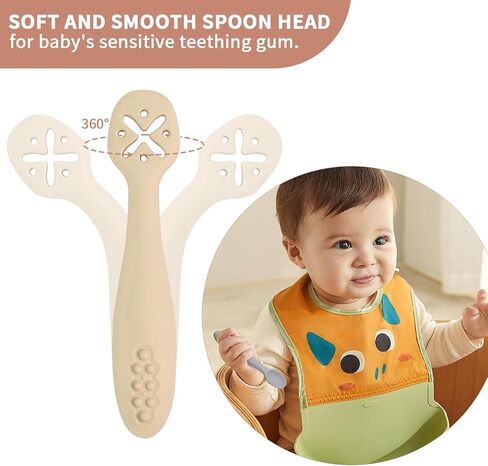 ملاعق سيليكون للأطفال، 6 عبوات من أدوات التغذية الذاتية للأطفال للمرحلة الأولى، ملاعق ذات أطراف ناعمة، ملاعق تدريب الأطفال بعمر 6 أشهر فما فوق، مستلزمات فطام الأطفال من السيليكون الآمن غذائيًا، آمنة للاستخدام في غسالة الأطباق in Kuwait