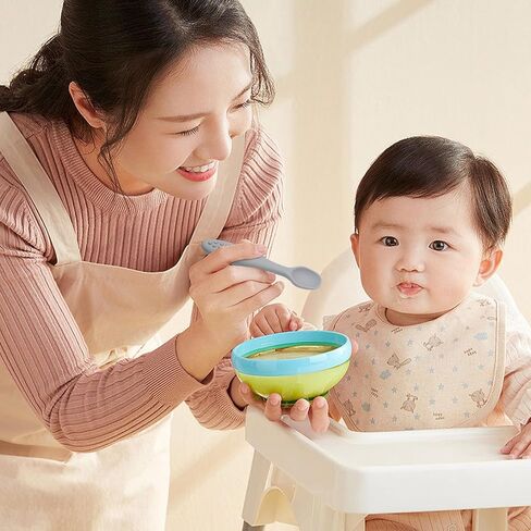 ملاعق سيليكون للأطفال، 6 عبوات من أدوات التغذية الذاتية للأطفال للمرحلة الأولى، ملاعق ذات أطراف ناعمة، ملاعق تدريب الأطفال بعمر 6 أشهر فما فوق، مستلزمات فطام الأطفال من السيليكون الآمن غذائيًا، آمنة للاستخدام في غسالة الأطباق in Kuwait