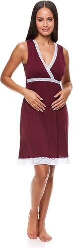 قميص نوم للنساء من Lamaze، برقبة على شكل حرف V، للعمل/الولادة/التمريض، ثوب مستشفى، قميص بيجامة in Kuwait