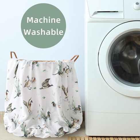 ملاءات سرير LifeTree للأطفال، ملاءات سرير أطفال من الموسلين محايدة للأولاد والبنات - ملاءة سرير للأطفال الصغار تناسب سرير الأطفال القياسي، 70% فيسكوز من الخيزران و30% قطن، نمط بطة مالارد، 28 بوصة × 52 بوصة in Kuwait