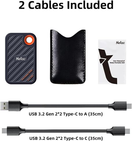 محركات أقراص الحالة الصلبة الخارجية Netac 512GB Extreme Portable SSD تصل إلى 2000 ميجابايت/ثانية للقراءة وسرعة كتابة 1700 ميجابايت/ثانية، USB 3.2 Gen.2 أساسيات سفر الأعمال تدعم الفوز والمقاومة للغبار in Kuwait