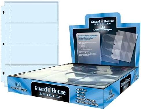 صفحة تخزين العملات المعدنية من GuardHouse Shield مكونة من 12 جيبًا لحمل 2.5 × 2.5، عبوة مكونة من 10 قطع in Kuwait