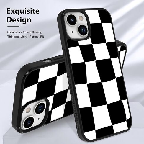 KANGHAR for iPhone 16 Pro Max Case Checkered Anti-Skid Aesthetic Cute Pattern Magnetic [Compatible wth Magsafe] + Screen Protector Slim Shockproof Full Body Protection for Girls Women in Kuwait