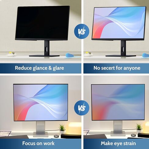 24 Inch Computer Privacy Screen for Monitor, Hanging Privacy Screen Filter, Anti-Glare & Anti Blue Light Screen Protector Shield， Universal for Aspect Ratio 16:9 in Saudi Arabia