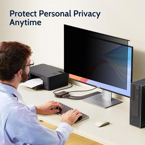 24 Inch Computer Privacy Screen for Monitor, Hanging Privacy Screen Filter, Anti-Glare & Anti Blue Light Screen Protector Shield， Universal for Aspect Ratio 16:9 in Saudi Arabia