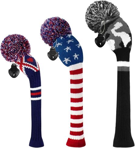 Scott Edward Knit Golf Head Covers for Woods Set of 3 Fits Well Driver(460cc) Fairway Wood and Hybrid(UT) The Perfect Change for Golf Bag in Saudi Arabia