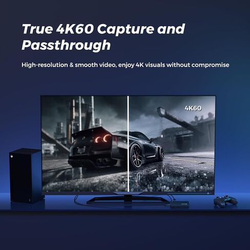 4K HDMI Capture Card, USB 3.0 Video Capture Card for Streaming, Recording in 1080P 60FPS with Ultra-Low Latency, Compatible with PS4/PS5/Switch in OBS, YouTube, Works with PC/Mac (CCD10) in Saudi Arabia