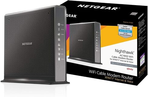 NETGEAR Nighthawk AC1900 (24x8) DOCSIS 3.0 WiFi Cable Modem Router Combo لـ XFINITY الإنترنت والصوت (C7100V) مثالي لخدمات الإنترنت والصوت Xfinity (متجدد) in Saudi Arabia