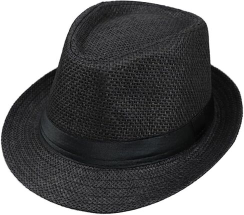 Straw Fedora Hat Wide Brim Summer Beach Sun Cap Panama Hat for Men Women in Saudi Arabia