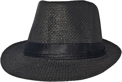 Straw Fedora Hat Wide Brim Summer Beach Sun Cap Panama Hat for Men Women in Saudi Arabia