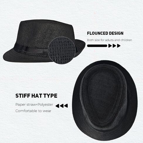 Straw Fedora Hat Wide Brim Summer Beach Sun Cap Panama Hat for Men Women in Saudi Arabia