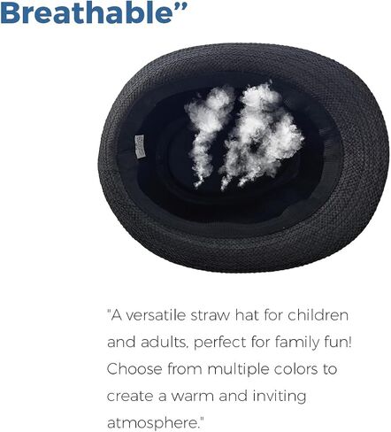 Straw Fedora Hat Wide Brim Summer Beach Sun Cap Panama Hat for Men Women in Saudi Arabia