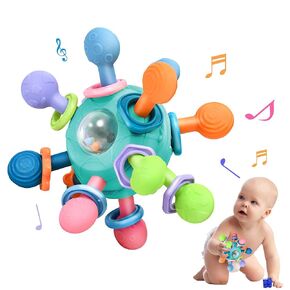 Baby Montessori Teething Toys for 0-6 6-12 Months Infant Teethers Sensory Toys for Babies 0 3 6 9 12 18 Months Newborn Learning Developmental Chew Rattle Toys Shower Gifts for 1 2 Year Old Girls Boys