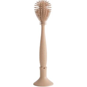 mushie Baby Bottle Brush | Soft Silicone with Suction Base (Shifting Sand)