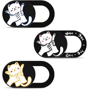 Hug Me Cat 3-Pack Laptop Camera Cover Slide - Cute Webcam Cover for MacBook Pro/Air, Dell, iPad, iPhone, iMac - Computer Camera Blocker, Mac Camera Cover Slide, Laptop Webcam Cover, iPad Accessories