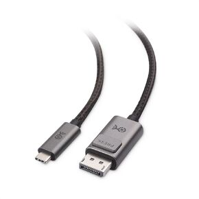 Cable Matters Bidirectional Braided USB C to DisplayPort 1.4 Cable 6ft, Support 4K@240Hz / 8K@60Hz (USB-C to DisplayPort, USB C to DP) in Gray - Thunderbolt 4 /USB 4 Compatible with MacBook, XPS