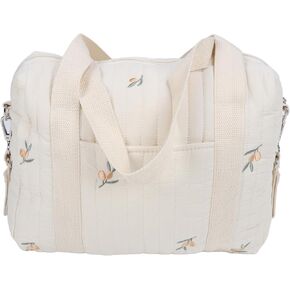 Universal Mini Multifunctional Baby Stroller Storage Bag Zipper Embroidery Reusable Handbag Nappy Bag (Olive Bag)