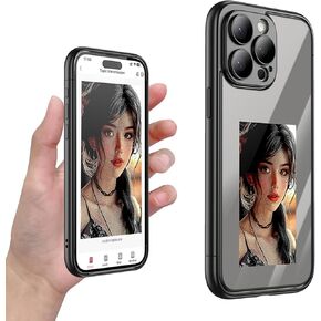 Fourmore four color ink screen projection smart border phone case - supports displaying 3.5 Picture, NFC transfer, DIY custom images, 2-in-1, can be used separately for magnetic backboard (new 2024)