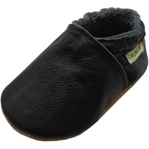 SAYOYO Baby Soft Sole Prewalkers Baby Toddler Shoes Leather Infant Shoes Dark Grey