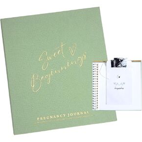 Pregnancy Journal Memory Book for New Moms- Linen Pregnancy Must-Have Gift for First Time Moms-Gender Reveal Gift-Ultrasound Photo Album