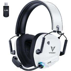 Wireless Gaming Headset for PC, PS4, PS5, Mac,Switch,2.4GHz USB Gaming Headset with Microphone Bluetooth Gaming Headset 50mm Drivers, 50Hr Battery,Low Latency,Lightweigh-Blue