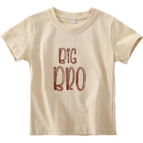 Big Brother T Shirt for Toddler Boy Announcement T-Shirt Sibling Reveal Embroidery Outfit Clothes 1t-5t