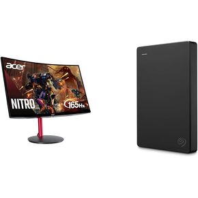 Acer Nitro 34" UWQHD 3440 x 1440 1000R Curved PC Gaming Monitor | AMD FreeSync Premium | Up to 180Hz Refresh | Up to 0.5ms | AdobeRGB 90%| Delta E<2 | 1 x DP 1.2 & 2 x HDMI 2.0| EDA343CUR V3bmiippx