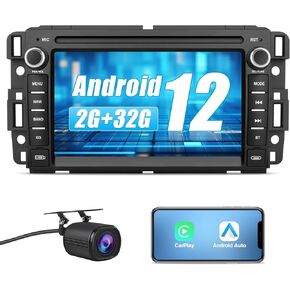 AWESAFE Car Stereo for Chevrolet Silverado GMC Sierra Yukon 2007-2013, Android GPS Navigation Head Unit Radio Replacement with CarPlay Android Auto Multimedia Video Player - with Backup Camera
