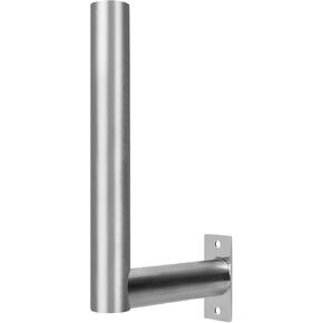 Stainless Steels Pole Mount 12'' Length Universal L-Type Pole Mast Bracket for for Outside Antenna,Weather Station,Solar Panel