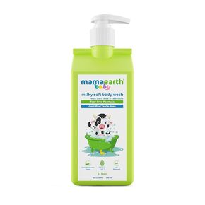 MAMAEARTH Milky Soft Baby Body Wash | with Oats, Milk & Calendula | Moisturizes & Nourishes for Delicate Skin | Tear-Free & Gentle Cleanser | 13.53 Fl Oz (400ml)