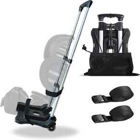 Car Seat Travel Cart - Dolly Roller Cart Wheels Airport Travel Folding Carrier Strap Backpack Trolley Airplane Foldable Luggage Cart with Wheels (black)