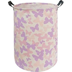 19.7" Round Canvas Large Clothes Basket Laundry Hamper with Handles,Waterproof Cotton Storage Organizer Perfect for Kids Boys Girls Toys Room, Bedroom, Nursery,Home,Gift Basket(alpaca)