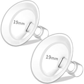 PumpMom-us 19mm Shields Flanges Pump Parts for Medela, Soft Rim Flange Compatible with Medela Breast Pumps PersonalFit, Freestyle, Maxflow, Freestyle Flex Swing Maxi Connector