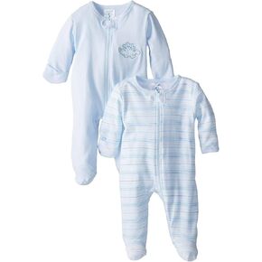 Spasilk Baby-Boys 100% Cotton Newborn 2 Pack Sleepwear Footie Set