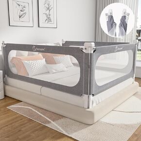 MagicFox Foldable Bed Rail for Toddlers - 32 Levels of Height Adjustment Specially Designed for Twin, Full, Queen, King Size - Quick Folding Installation Patent(74.8" * 30" (One Side))