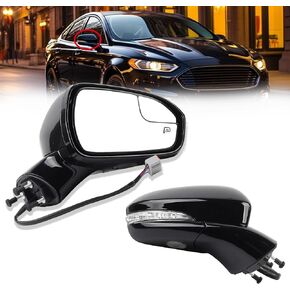 مجموعة مرآة جانبية للراكب الأيمن من داسبيكان متوافقة مع Ford Fusion 2016-2020 Power | مسخن | إشارة الانعطاف | البركة الخفيفة | طي يدوي، يستبدل # FS73-17682 FS73-17682-BB، أبيض in Saudi Arabia