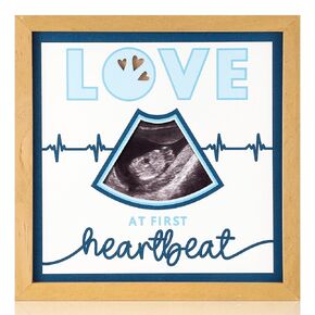 Baby Shower Pregnancy Announcement Sonogram Picture Frame Gender Reveal Gift Love at First Heartbeat Ultrasound Picture Frame Cute Nursery Decor Baby First Photo Frame for Pregnant Mom Christmas Gifts