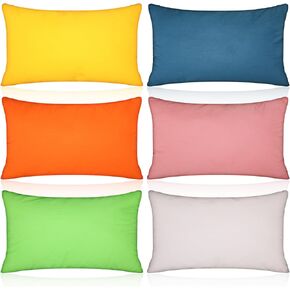 6 Pack Mini Pillows for Daycare 9.1 x 13.8'' Small Travel Pillow Bulk Soft Breathable Cotton Pillow for Kids School Nap Travel Pet Neck Lumbar Purse Insert (Light Color)