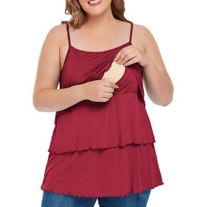 MONNURO المرأة حجم كبير ملابس الأمومة التمريض تانك القمم المتدرج كامي القمصان للرضاعة الطبيعية in Kuwait