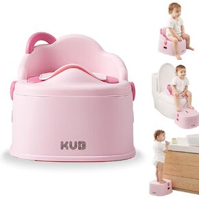 KÜB 3-in-1 Potty Training Toilet (Chair, Seat, Step Stool) - 9 CM Splash Guard, One-Click Assembly, Easy to Clean - Versatile Toddler Potty Trainer for Boy Girl - Green