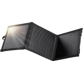 15W Foldable Solar Panel, High Efficiency Monocrystalline Solar Panel Charger with USB and USB-C Outports,IP65 Waterproof,Compatible with Smartphones,iPad，Small Fans in Kuwait