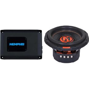 Memphis Audio PRX800.1V2 Monoblock Subwoofer Amplifier and MJP1022 MOJO Pro Series 10" Component Subwoofer with Dual 2-ohm Voice Coils