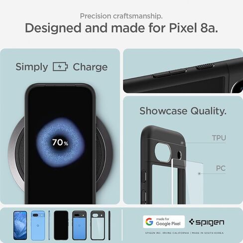 Spigen Ultra Hybrid Designed for Pixel 8a Case (2024) [Anti-Yellowing], [Military-Grade Protection] - Crystal Clear in Saudi Arabia