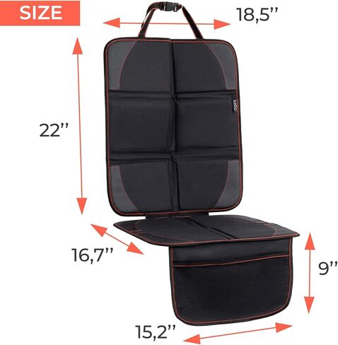 Car Seat Protector for Child Car Seat Cushion Mat Thickest Padding, Waterproof 600D Fabric Car Seat Covers for Non-Slip Backing Mesh Pockets for Seat Cover Pad for Dogs in Saudi Arabia