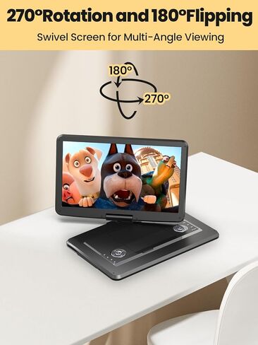 مشغل DVD محمول Arafuna مقاس 18 بوصة مع بطارية قابلة للشحن لمدة 5 ساعات، وشاشة دوارة عالية الدقة مقاس 16 بوصة مع مكبرات صوت استريو مزدوجة، ودعم تلفزيون USB/SD/مزامنة، ومناطق مجانية، والذاكرة الأخيرة in Kuwait