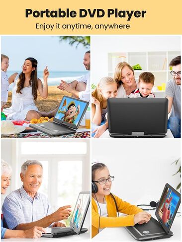 مشغل DVD محمول Arafuna مقاس 18 بوصة مع بطارية قابلة للشحن لمدة 5 ساعات، وشاشة دوارة عالية الدقة مقاس 16 بوصة مع مكبرات صوت استريو مزدوجة، ودعم تلفزيون USB/SD/مزامنة، ومناطق مجانية، والذاكرة الأخيرة in Kuwait