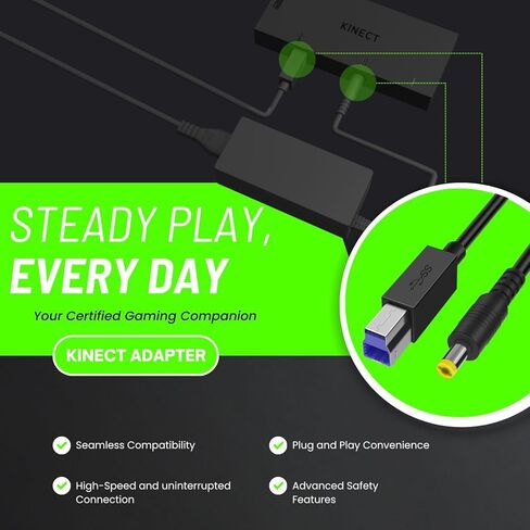 محول TNP Kinect لأجهزة Xbox One S - محول Kinect سهل الاستخدام لأجهزة Xbox One X/S، ومحول USB 3.0 Kinect PC لأجهزة الكمبيوتر التي تعمل بنظام Windows مع محول الطاقة المتضمن وكابل طاقة التيار المتردد وكابل USB 3.0 in Saudi Arabia