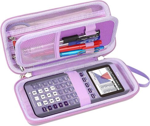 Hard Case for Texas Instruments TI-84 Plus CE/TI-84 Plus/TI-83 Plus/Casio fx-9750GIII Color Graphing Calculator, Mesh Pocket for Pens, Cables and Other Accessories (Case Only) (Black) in Saudi Arabia