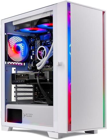 كمبيوتر سطح المكتب Skytech Shiva للألعاب، Ryzen 7 7700X 4.5 جيجا هرتز (5.4 جيجا هرتز Turbo Boost)، NVIDIA RTX 4060 8 جيجا GDDR6X، 2 تيرابايت SSD، 16 جيجا DDR5 RAM 5200، 650 وات GOLD PSU، 360 مم ARGB AIO، Wi-Fi، Win 11 Home in Kuwait