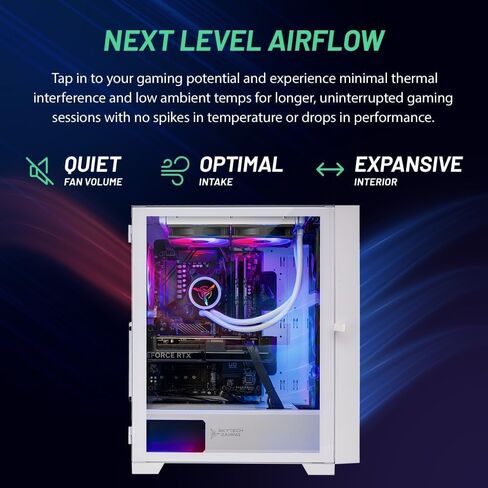 كمبيوتر سطح المكتب Skytech Shiva للألعاب، Ryzen 7 7700X 4.5 جيجا هرتز (5.4 جيجا هرتز Turbo Boost)، NVIDIA RTX 4060 8 جيجا GDDR6X، 2 تيرابايت SSD، 16 جيجا DDR5 RAM 5200، 650 وات GOLD PSU، 360 مم ARGB AIO، Wi-Fi، Win 11 Home in Kuwait